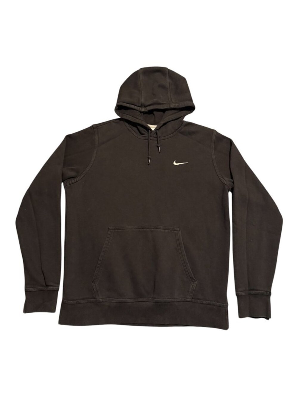 Nike Men's Mini Swoosh Long Sleeve Retro Hoodie Sweater Sz: L Black Check Desc